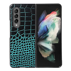 Coque en TPU + cuir véritable texture croco vert pour votre Samsung Galaxy Z Fold3 5G