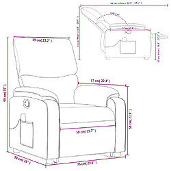 vidaXL Fauteuil inclinable de massage Crème Similicuir pas cher