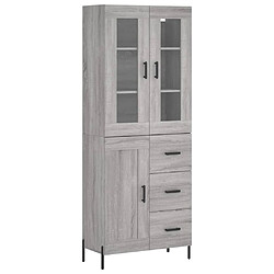 vidaXL Buffet haut Sonoma gris 69,5x34x180 cm Bois d'ingénierie