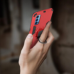 Avis Avizar Coque Oppo Reno 4 Hybride Antichoc Bague Métallique Support Vidéo rouge