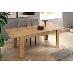 SKRAUT HOME Ensemble Natural, Salon, Salle à manger, buffet-meuble tv 120cm-table extensible chêne/noir pas cher