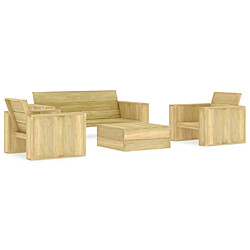 Maison Chic Salon de jardin 4 pcs - Table et chaises d'extérieur - Mobilier/Meubles de jardin Moderne Bois de pin imprégné -MN74741