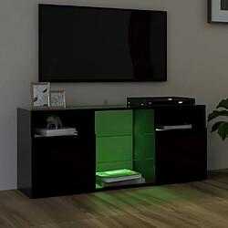 Avis vidaXL Meuble TV avec lumières LED noir 120x30x50 cm