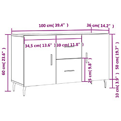 vidaXL Buffet sonoma gris 100x36x60 cm bois d'ingénierie pas cher