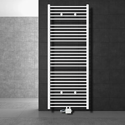 LuxeBath Radiateur de salle de bain Sahara 750 x 1800 mm, blanc, courbé avec raccord central