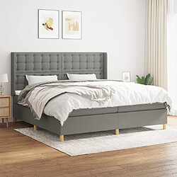 Maison Chic Lit Adulte - Lit simple Lit à sommier tapissier avec matelas moelleux - Meuble de Chambre - Gris foncé 200x200cm Tissu -MN52977