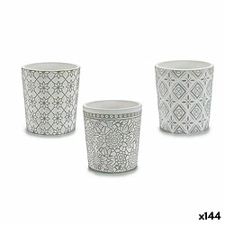 Ibergarden Cache-pot Modèle Blanc Gris Céramique 12,3 x 12 x 12,3 cm (144 Unités)