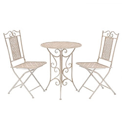 Maison Chic Table de bistro et chaises d'extérieur 3 pcs,Ensemble de bistro de jardin pour relax Acier Blanc -GKD892596