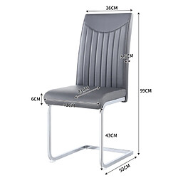 ComfortXL Set De 4 Chaises Freischwinger, Structure En Métal Chromé, Couleur Gris pas cher