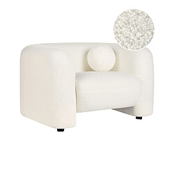 Beliani Fauteuil LEIREN Bouclé Blanc