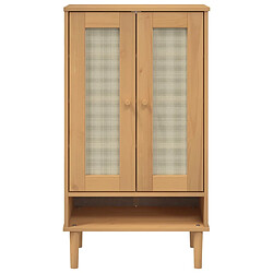 Avis vidaXL Armoire à chaussures SENJA aspect rotin marron bois massif