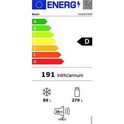 Réfrigérateur Combiné BOSCH KGN39XWDP Blanc (203 x 60 cm)