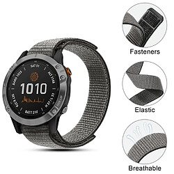 Bracelet en nylon fermeture à boucle ajustable 22mm, gris pour votre Garmin Fenix 6/Samsung Galaxy Watch 3 45mm/Watch 46mm