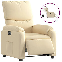 vidaXL Fauteuil inclinable électrique Crème Tissu