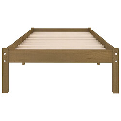 Avis vidaXL Cadre de lit sans matelas marron miel bois massif 100x200 cm