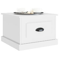 Avis vidaXL Table basse blanc 50x50x35 cm bois d'ingénierie