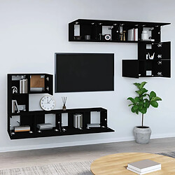 Avis Maison Chic Meuble TV scandinave mural Banc TV suspendu pour salon - Noir Bois d'ingénierie -MN91846