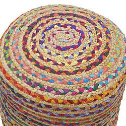 Avis Aubry Gaspard Pouf en coton et jute multicolore.