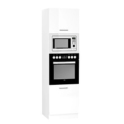 Pegane Meuble bas de cuisine pour four avec 2 portes blanc- longueur 60 x profondeur 56 x hauteur 213 cm 