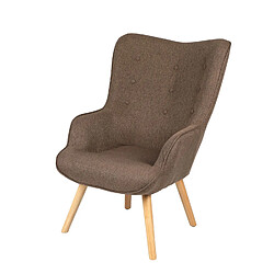 Toilinux Fauteuil Noor avec pieds en bois - Taupe