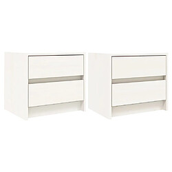 vidaXL Tables de chevet 2 pcs blanc 40x31x35,5 cm bois de pin massif