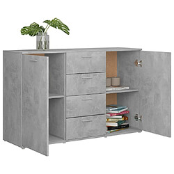 Maison Chic Commode Buffet - Meuble de rangement Gris béton 120x35,5x75 cm Aggloméré -GKD71667 pas cher