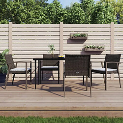 vidaXL Ensemble à manger de jardin 5 pcs coussins résine tressée acier