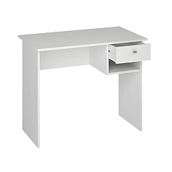 Pegane Bureau coloris blanc - Hauteur 74 x Longueur 90 x Profondeur 50 cm