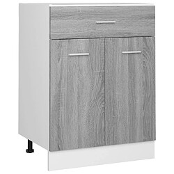 vidaXL Armoire de plancher à tiroir Sonoma gris 60x46x81,5 cm