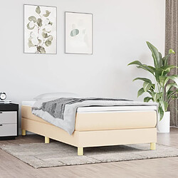 Maison Chic Structures de lit + matelas,Lit à sommier tapissier avec matelas Crème 80x200 cm Tissu -MN74077