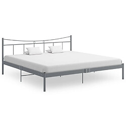 vidaXL Cadre de lit sans matelas gris métal 200x200 cm