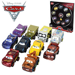 Avis Universal 10 pcs/set d'origine Disney Pixar 3 pcs mini métal moulé sous pression voiture jouet éclair voiture jouet FLG72 |(Le noir)