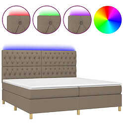 Sommier à lattes,Cadre à lattes de lit et matelas et LED pour Adulte Taupe 200x200cm Tissu -MN49274