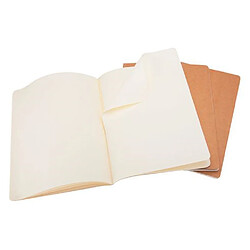 Set de 3 cahiers Moleskine kraft 19 x 25 cm ivoire sans quadrillage 120 pages