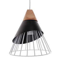 e27 Lustre ombre décor maison fer éclairage en bois lustre luminaire noir