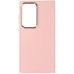 Avizar Coque pour Samsung Galaxy S23 Ultra Rigide Contour Caméra Métallisé Rose Poudré