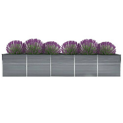 vidaXL Lit surélevé de jardin Acier galvanisé 400x80x45 cm Gris