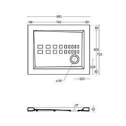 Avis Kiamami Valentina RECEVEUR DE DOUCHE TRADITIONNEL 70X90 EXTRA PLAT EN CÉRAMIQUE LINEA