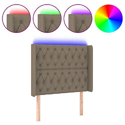 Maison Chic Tête de lit scandinave à LED,meuble de chambre Taupe 103x16x118/128 cm Tissu -MN75793