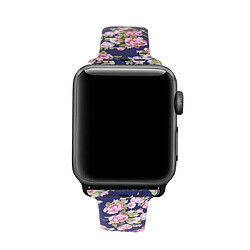 Wewoo Courroie d'impression en silicone pour Apple Watch séries 5 et 4 40 mm motif fleur rose