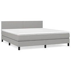 Maison Chic Lit Adulte - Lit simple Lit à sommier tapissier avec matelas moelleux - Meuble de Chambre - Gris clair 160x200cm Tissu -MN71563