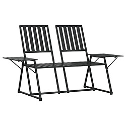 Maison Chic Banc de jardin 2 places | Banquette de jardin | Chaise Relax 165 cm Noir Acier -MN71556