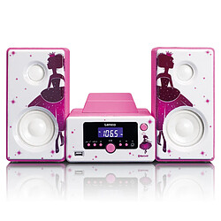 Avis Lenco Mini chaine hifi avec Bluetooth® FM rad USB aux-in MC-020 Princess Blanc-Rose