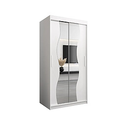 Abiks Meble Armoire MADRYT À Portes Coulissantes 200/100/62 2 Portes (Blanc/Blanc)