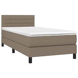 Avis Maison Chic Structures de lit + matelas,Lit à sommier tapissier avec matelas Taupe 80x200 cm Tissu -MN91853