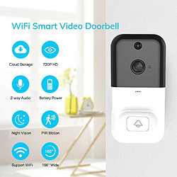 Universal Sans fil Smart WiFi Sonnette Caméra Téléphone Vidéo Porte Vision Bague Porte Bell Interphone avec PIR vision nocturne Caméra de sécurité domestique | Sonnette (blanc)