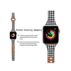 Acheter B08 Noir Mille Bird Motif Cuir Sangle Sangle de remplacement Bracelet de remplacement Apple Watch Band 41mm 40mm 38mm Femmes hommes pour iWatch 234567 SE