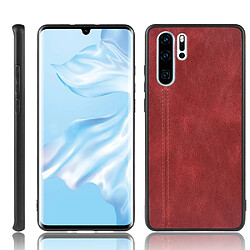 Wewoo Coque Pour Huawei P30 Pro Antichoc Peau de vache à coudre Motif PC + PU + TPU Case Rouge