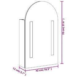 vidaXL Armoire de bain à miroir avec LED arquée chêne 42x13x70 cm pas cher