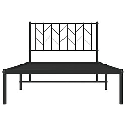 Maison Chic Cadre/structure de lit métal et tête de lit pour adulte - Lit Moderne Chambre noir 100x190 cm -MN73424 pas cher